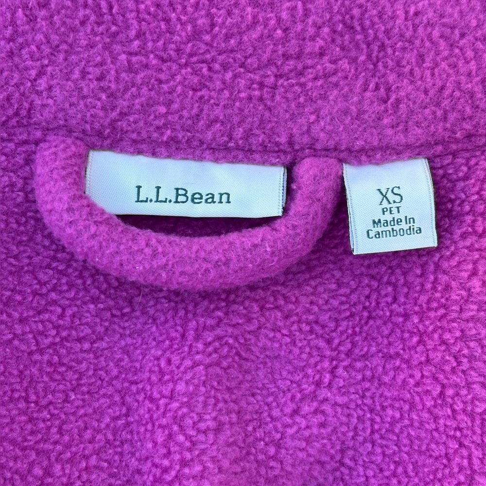 L.L. Bean Fuchsia Full-Length Zip Fleece Robe - Picture 2 of 4